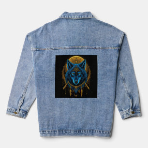 Goldener Wolf Jeansjacke