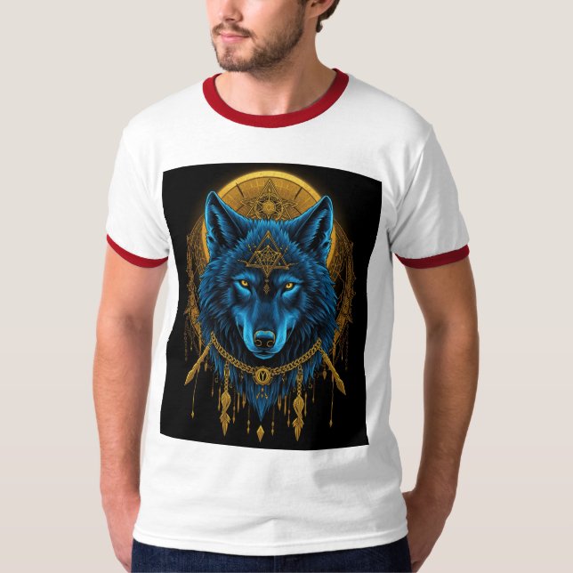 Goldener Wolf T-Shirt (Vorderseite)