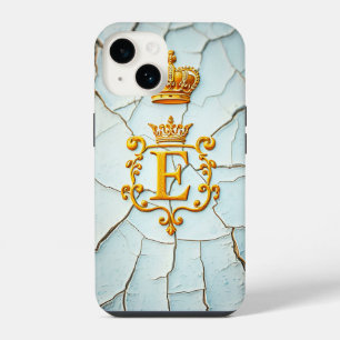 Goldener Zierbuchstabe mit königlicher Krone iPhone 14 Hülle