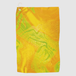 Goldener Zitrusmarmor Golfhandtuch