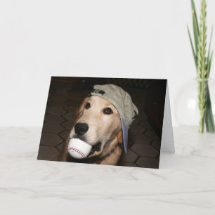 Goldener Zuhause-Laufbaseball-Geburtstag Karte