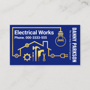 Goldener Zuhause-Stromkreis Visitenkarte