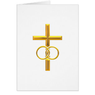 Goldenes 3-D Kreuz mit Eheringen