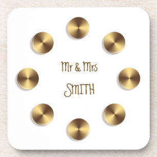 Goldenes 3D-Element Getränkeuntersetzer