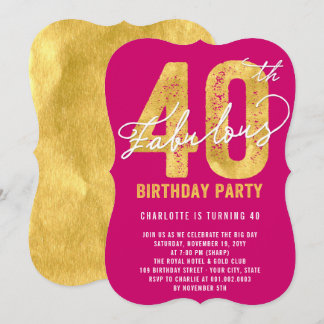 Goldenes 40-jähriges Party zum 40. Einladung