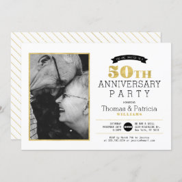 Goldenes 50-jähriges Foto zum Hochzeitstag Einladung