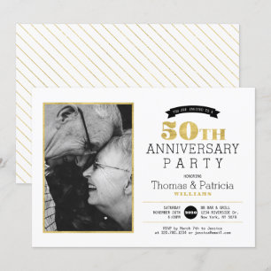 Goldenes 50-jähriges Foto zum Hochzeitstag Einladung