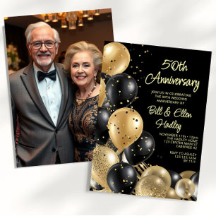 Goldenes 50-jähriges Foto zum Hochzeitstag Einladung