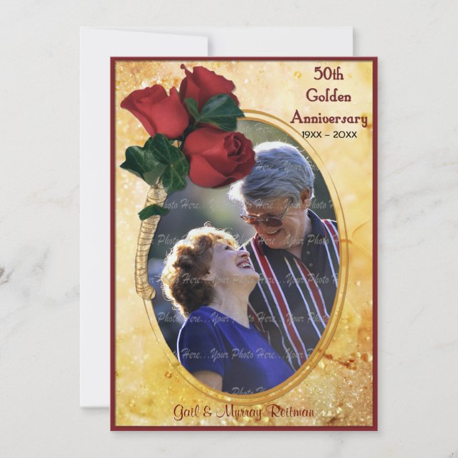 Goldenes 50-jähriges Jubiläum Save The Date (Vorderseite)