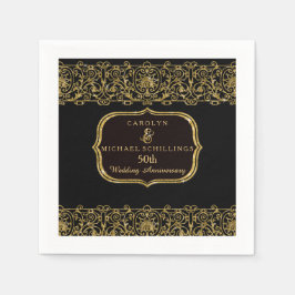 Goldenes 50-jähriges Party-Dekor für Hochzeiten Serviette
