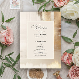Goldenes Abstrakt | Elegante Hochzeit Programm