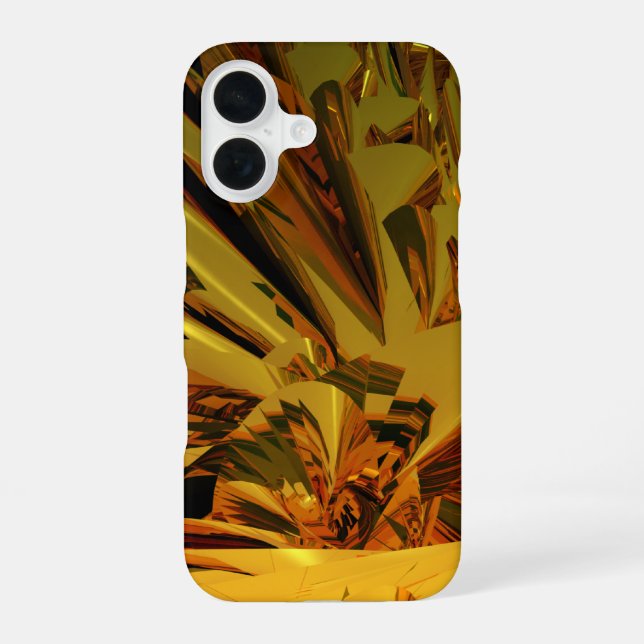 goldenes Abstrakt iPhone 16 Hülle (Rückseite)