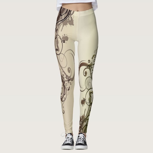 Goldenes Abstrakt Leggings (Vorderseite)