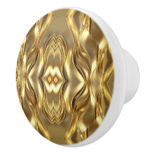 Goldenes abstraktes Mandala-Muster Keramikknauf