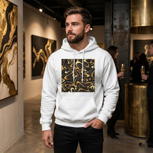 Goldenes abstraktes Wirbelmuster Hoodie