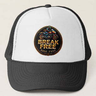 Goldenes Abzeichen mit Break Free Biker-Logo Truckerkappe