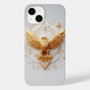 Goldenes Adler-Emblem mit dekorativen Sternen Case-Mate iPhone 14 Hülle