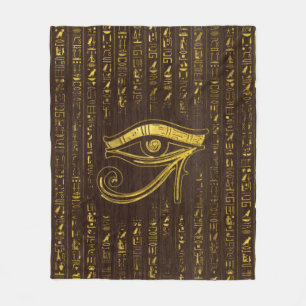 Goldenes ägyptisches Auge von Horus und von Fleecedecke