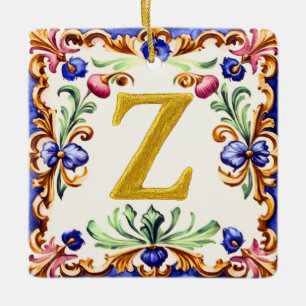 Goldenes Alphabet – Buchstabe Z Keramikornament