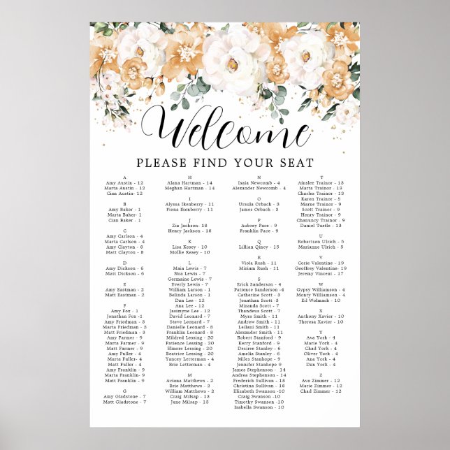 Goldenes Alphabetisches Quinceanera Seekarte Poster (Vorne)