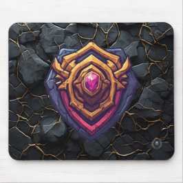Goldenes Amethyst-Emblem Mousepad