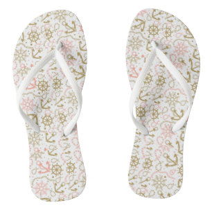 Goldenes Ankermuster Flip Flops
