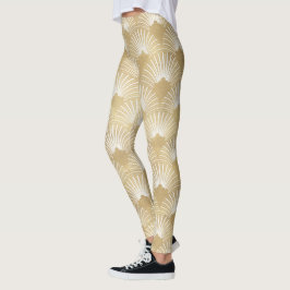 Goldenes Art-Deko geometrisches Muster Leggings