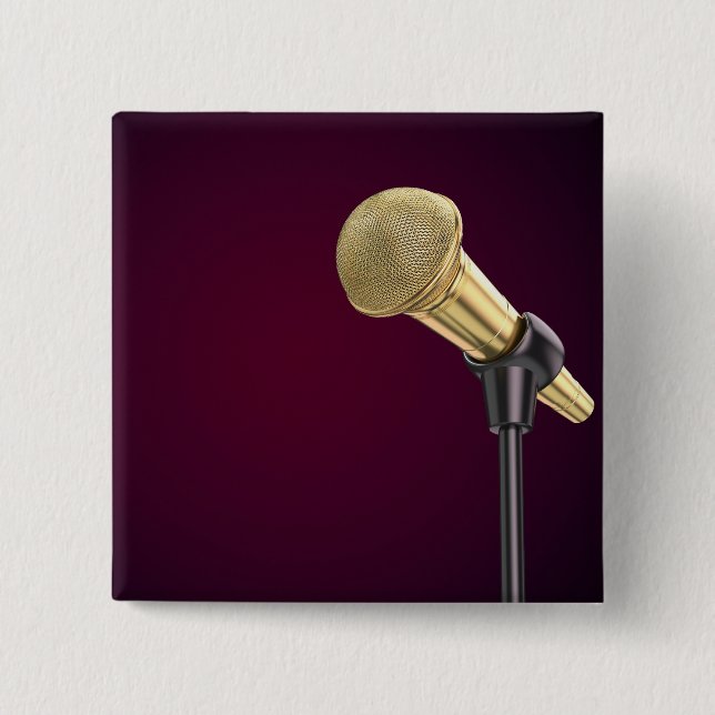 Goldenes Audio-Mikrofon Button (Vorderseite)