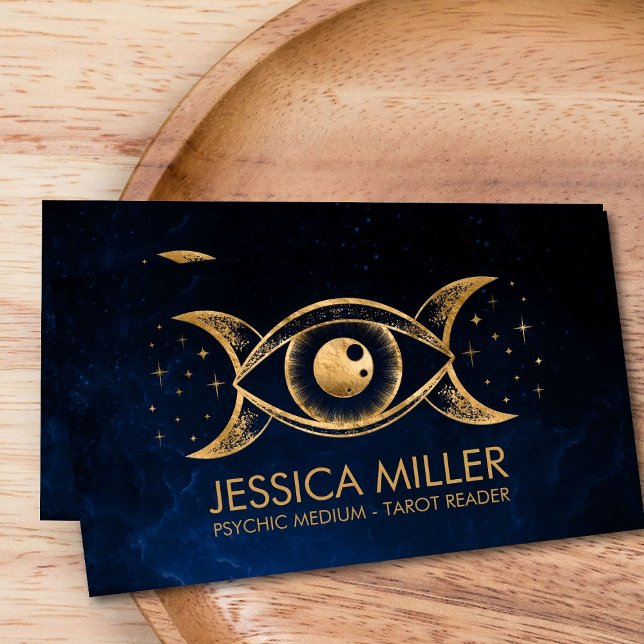 Goldenes Auge - Triple Moon Business Card Visitenkarte (Von Creator hochgeladen)