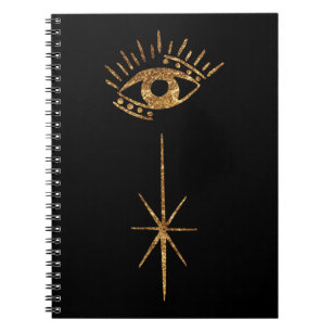 Goldenes AugenNotebook Mystical Eye Journal Notizblock