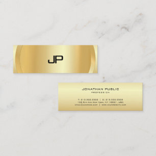 Goldenes Aussehen Elegantes Monogramm Modern Profe Mini Visitenkarte