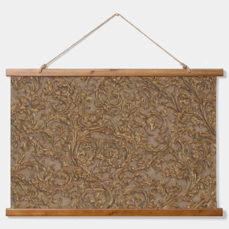 Goldenes Barock A Wandteppich Mit Holzrahmen
