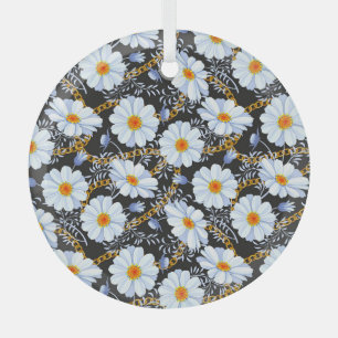 Goldenes Barock: Blumenkettentextur Ornament Aus Glas