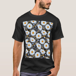Goldenes Barock: Blumenkettentextur T-Shirt