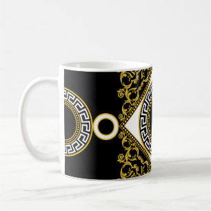 Goldenes Barock: Griechische schwarze Grenze Kaffeetasse