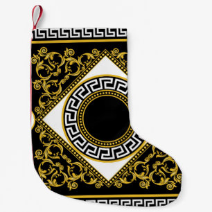 Goldenes Barock: Griechische schwarze Grenze Kleiner Weihnachtsstrumpf