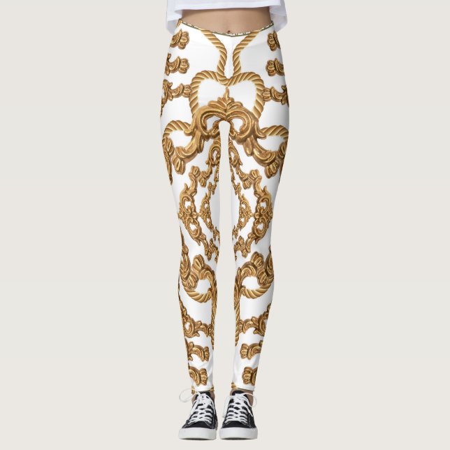 Goldenes Barock: Luxuriöses Ornament Design. Leggings (Vorderseite)