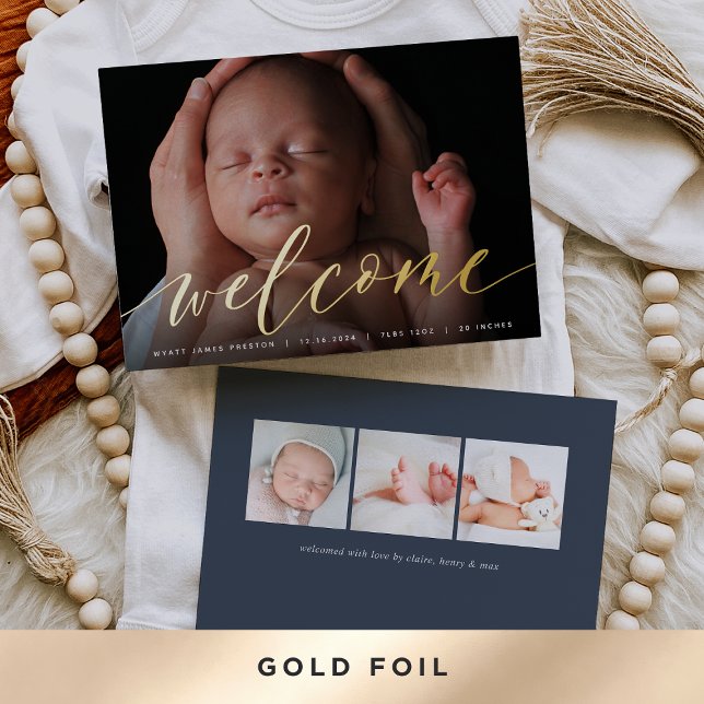 Goldenes Begrüßungsskript | Bekanntgabe von Foil B Folieneinladung (Von Creator hochgeladen)