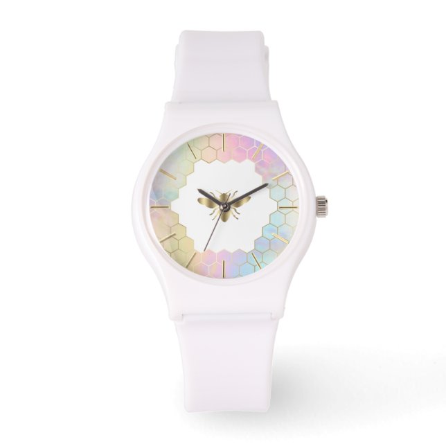 goldenes Bienendesign Armbanduhr (Vorderseite)