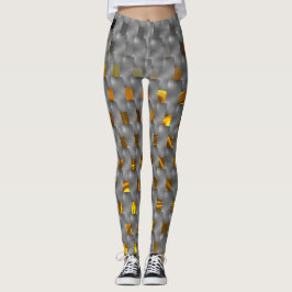 Goldenes Bild mit grauen Tellern, rechteckige Form Leggings