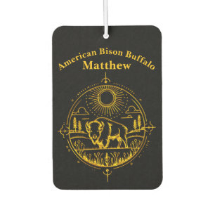 Goldenes Bison Stehend in einer malerischen Landsc Autolufterfrischer