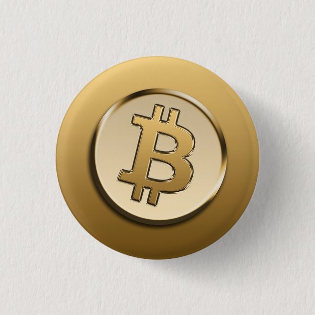 Goldenes Bitcoin-Abzeichen Button (Vorderseite)