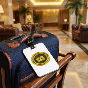 Goldenes Bitcoin-Symbol Digitale Währung Gepäckanhänger