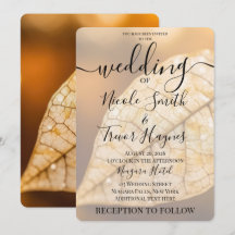 Goldenes Blatt Orange Bokeh Hochzeit