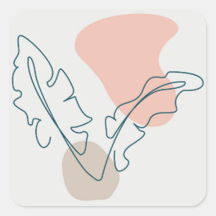 Goldenes Blattdesign Quadratischer Aufkleber