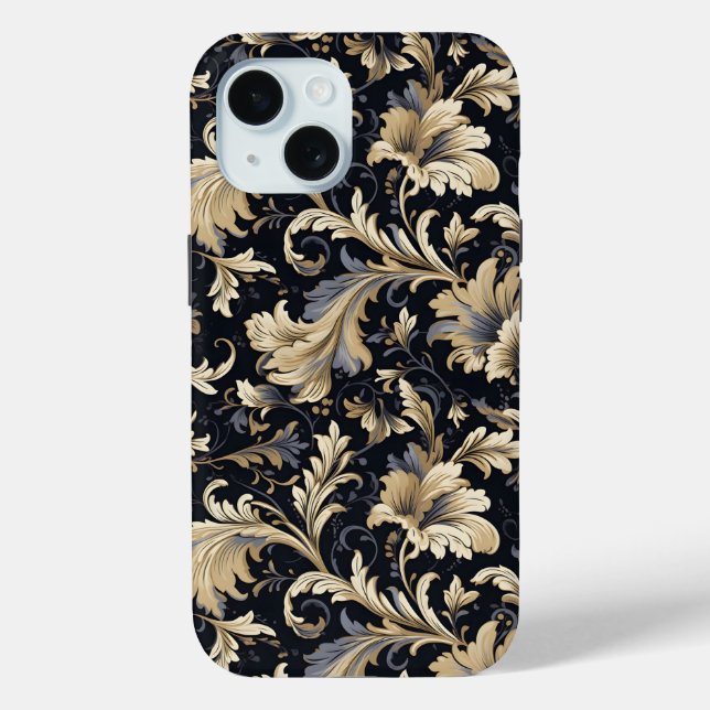 Goldenes Blätter Muster Case-Mate iPhone Hülle (Rückseite)