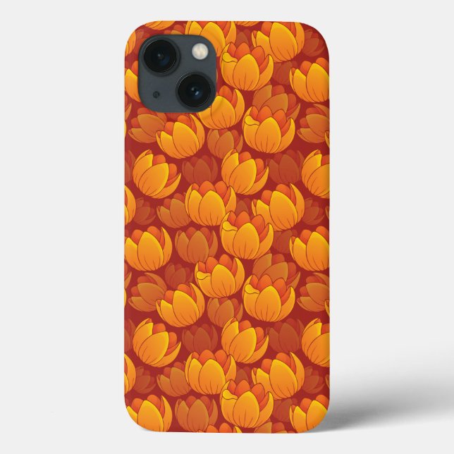 Goldenes Blume-Muster Case-Mate iPhone Hülle (Rückseite)