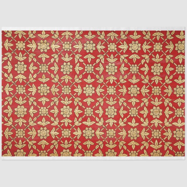 goldenes Blume-Papiertaschentuch Seidenpapier (Vorderseite)