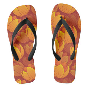 Goldenes Blumen-Muster Flip Flops