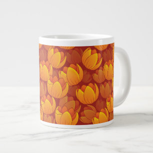 Goldenes Blumen-Muster Jumbo-Tasse